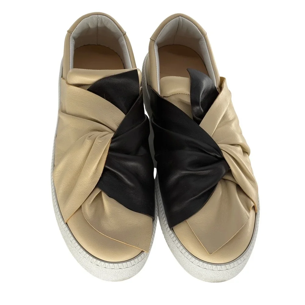 Ports 1961 Shoes Iconic Bee‎ Sneaker Platform Brown Off White Women 8 Slip On